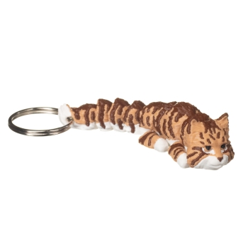 Rudy pręgowany kot maine coon brelok druk 3D z kółkiem